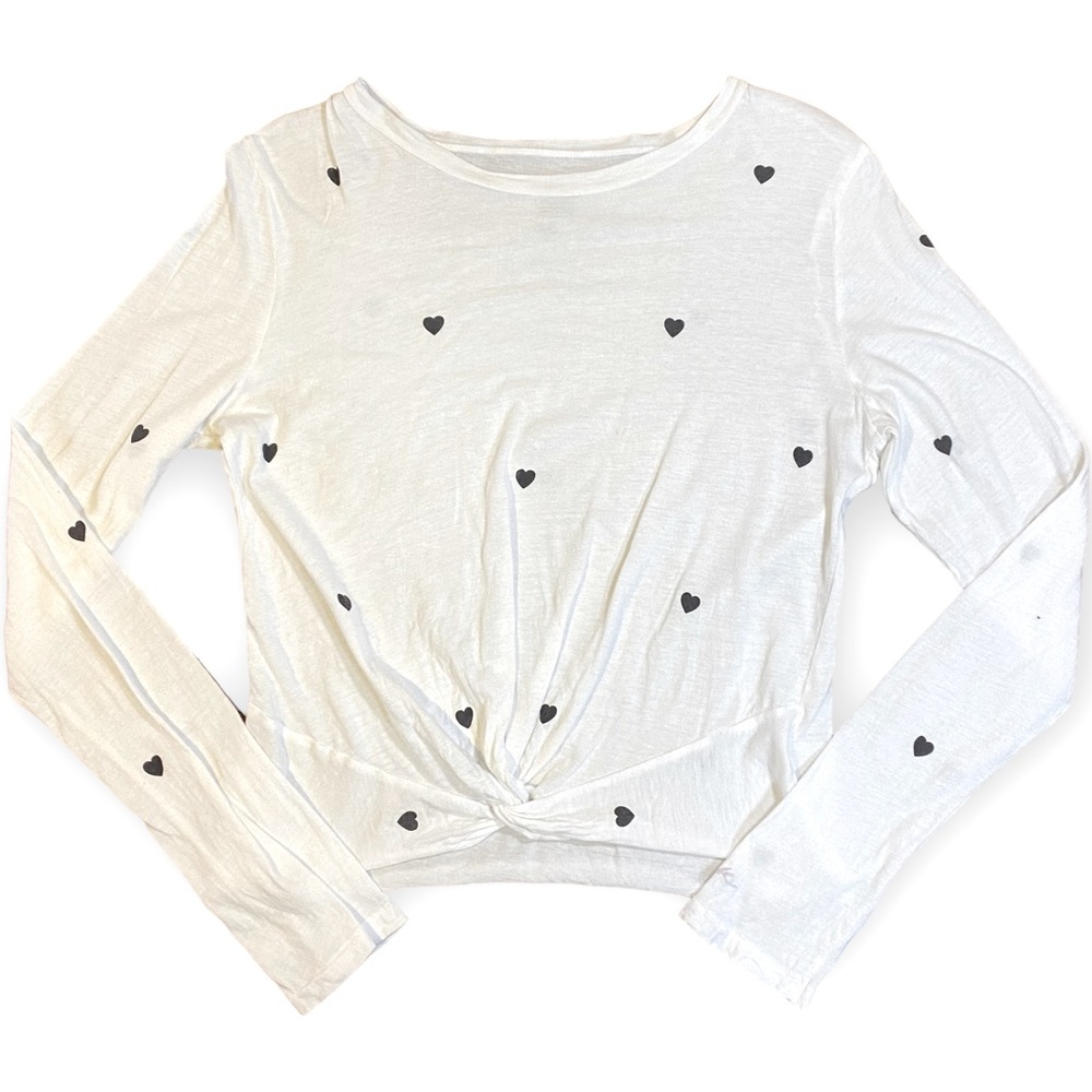 2for$30 PINK Victoria’s Secret Heart Cropped Long Sleeve T-shirt Size Medium